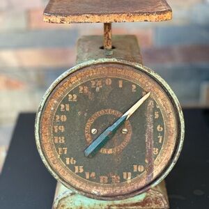 Rustic Antique Scale with Green and Brown Finish